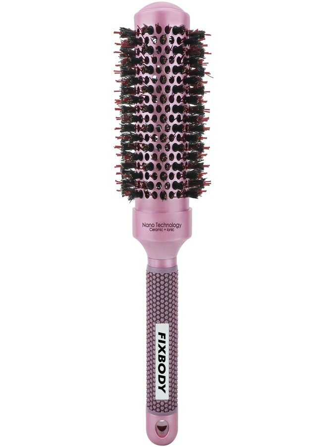 FIXBODY Round Barrel Anti-Static Hair Brush with Boar Bristles, Nano Thermal Ceramic Coating & Ionic Tech for Hair Blow Drying, Styling, Curling, Straightening (3.0 inch) - Image 1